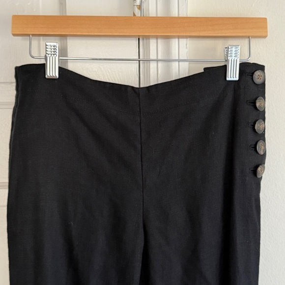 Elevenes + Anthropologie ‘The Brighton’ pants- Black, Linen, Wide-Leg.Size 4 - Picture 4 of 6